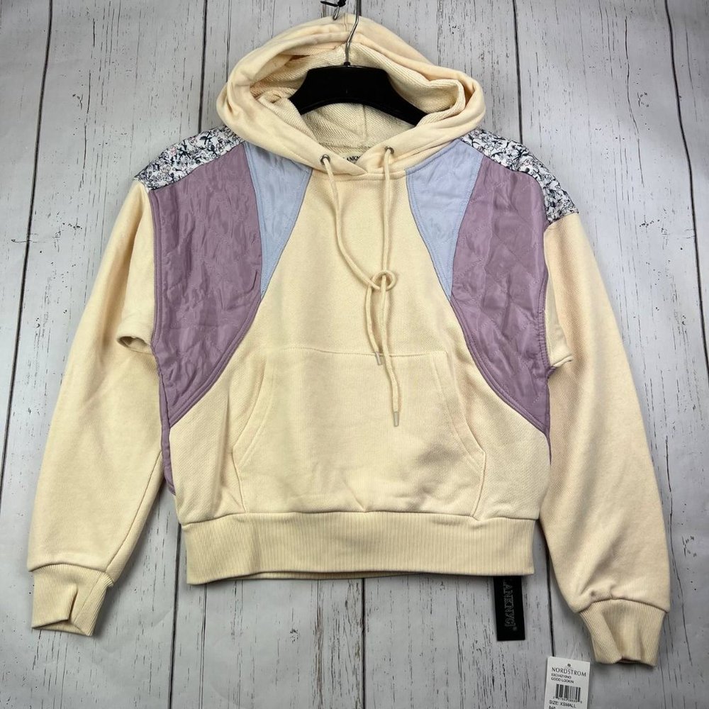 BlankNYC XS Good‎ Lookin Patchwork Hoodie Sweatshirt Jacket Women